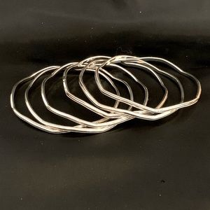 NEW Silver Metal Bangle Bracelets - COSTUME JEWELRY